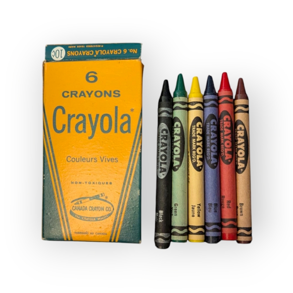 Vintage Crayola Crayons 6 Pack Made in Canada NEVER USED